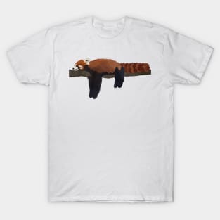 Red Panda Snoozing on a Tree Branch T-Shirt